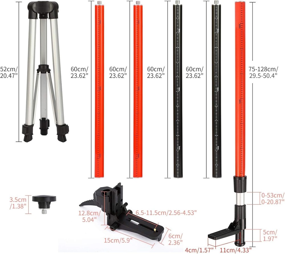 Telescoping Pole, Telescoping Laser Level Support Pole with Tripod and Mount