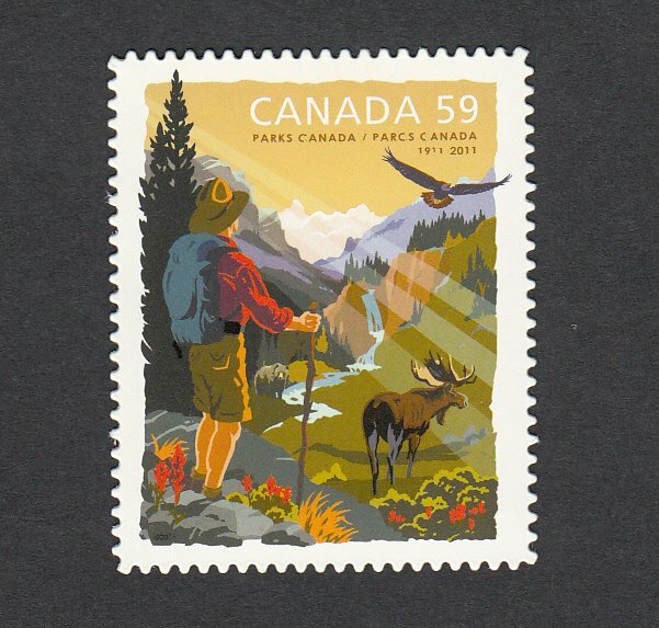 DIE CUT = PARKS CANADA CENTENNIAL = stamp from booklet Canada 2011 #2470i MNH