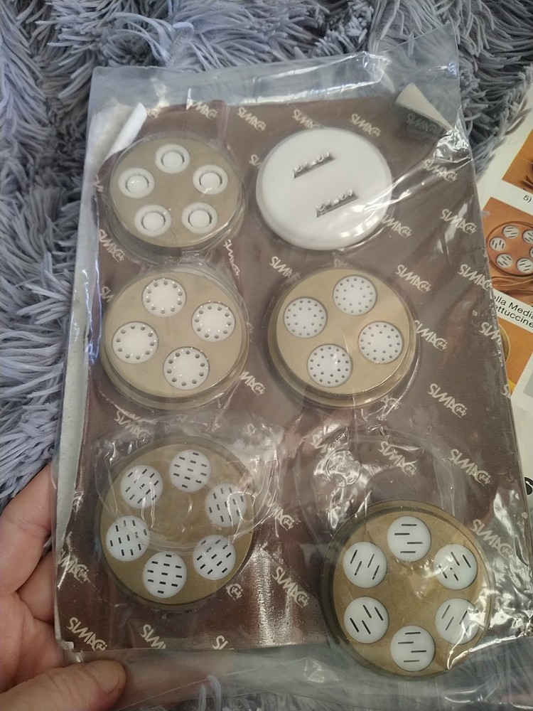 6 Simac Pastamatic Discs Die Plates Pack Lot Set Patterns Sizes Lot