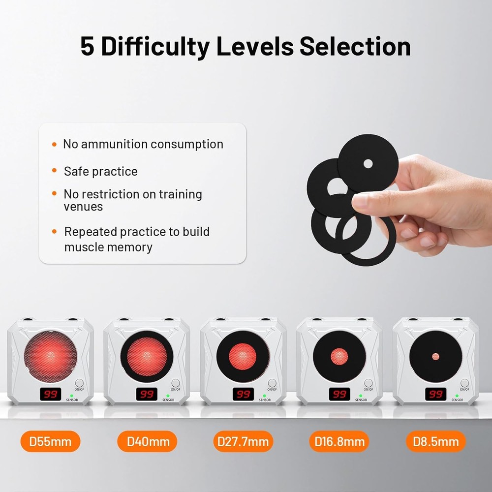 9Mm Training Cartridge Laser Target for Dry Fire Training System, 5 Progressive