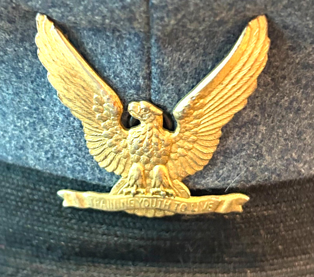 Brown Military Academy Visor Cap.