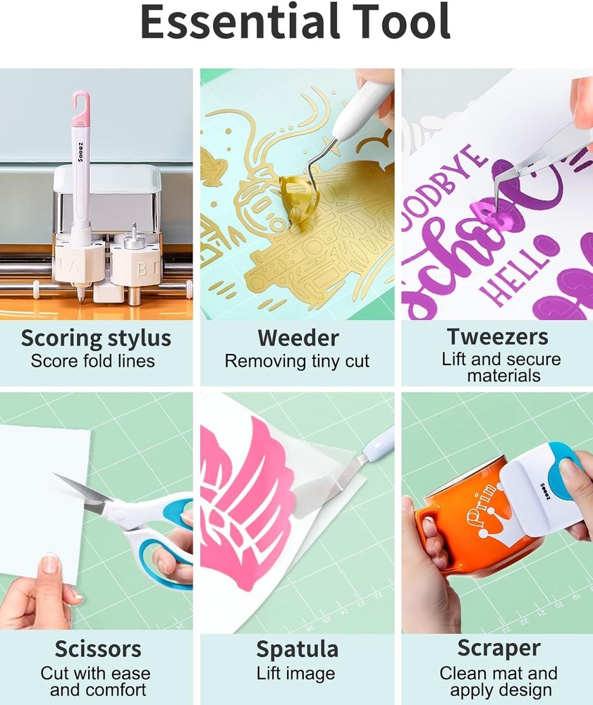 Weeding Tools for Vinyl, 6PCS Basic Tools Set, Precision Craft Vinyl Tool Kit ..