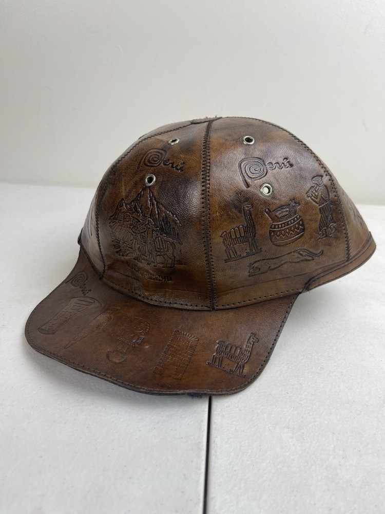 Muchupicchu Leather Style Hat Brown Display Cap