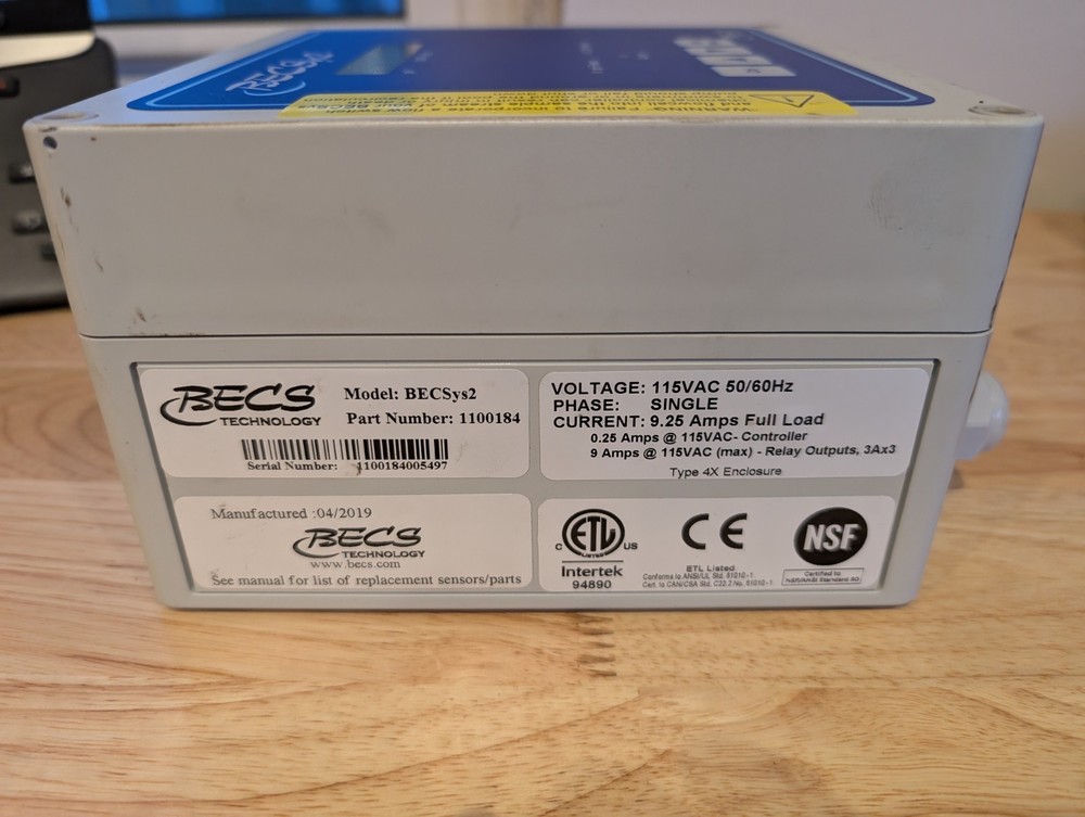 BECS Technology BECSys2 Pool Controller pH ORP 1100184