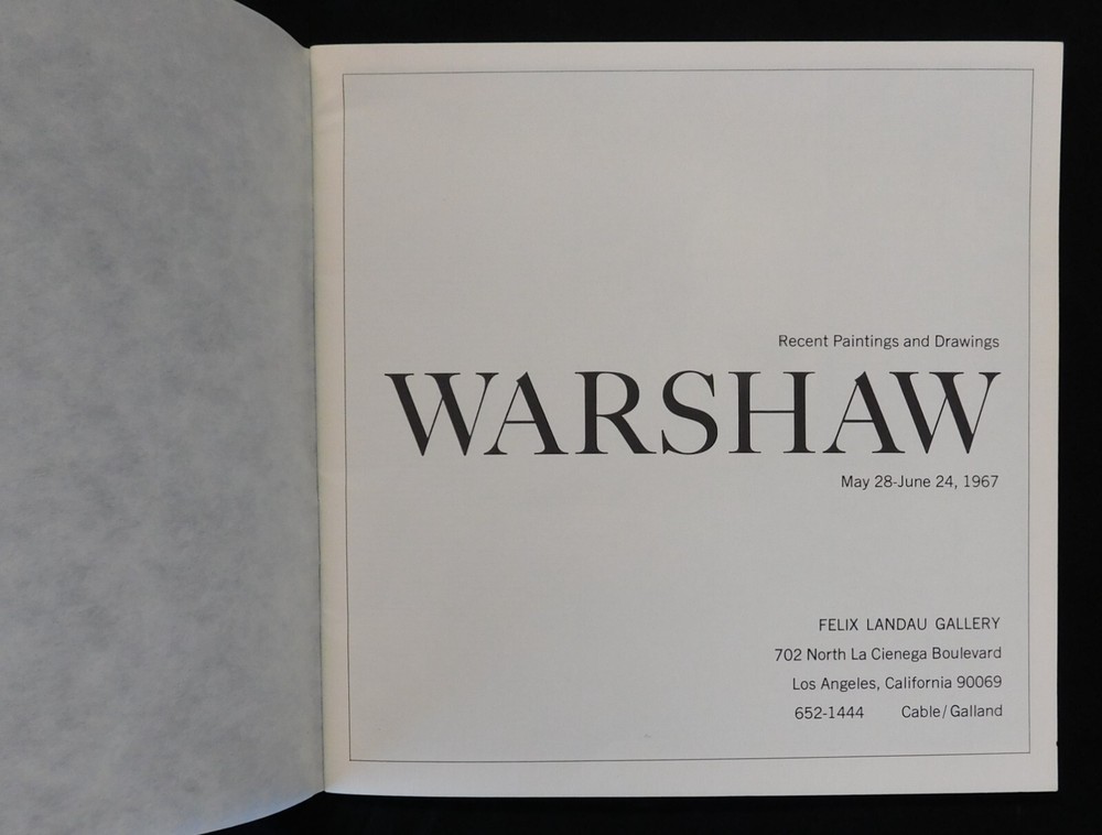 Warshaw 1967 Recent Paintings & Drawings Catalog - 6x6