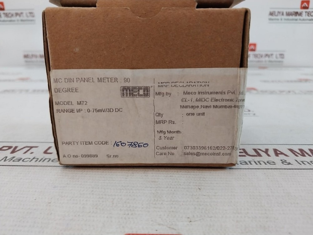 Meco M72 DC Moving Coil DIN Panel Ammeter / Voltmeter 0-30MA 75MV