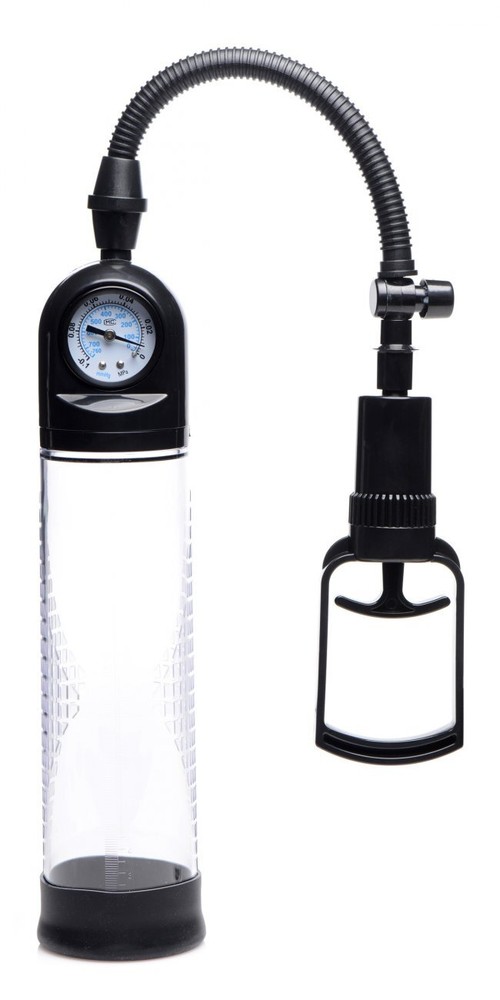 Size Matters Trigger penis-pump with Built-in Pressure Gauge Erection Enhancer