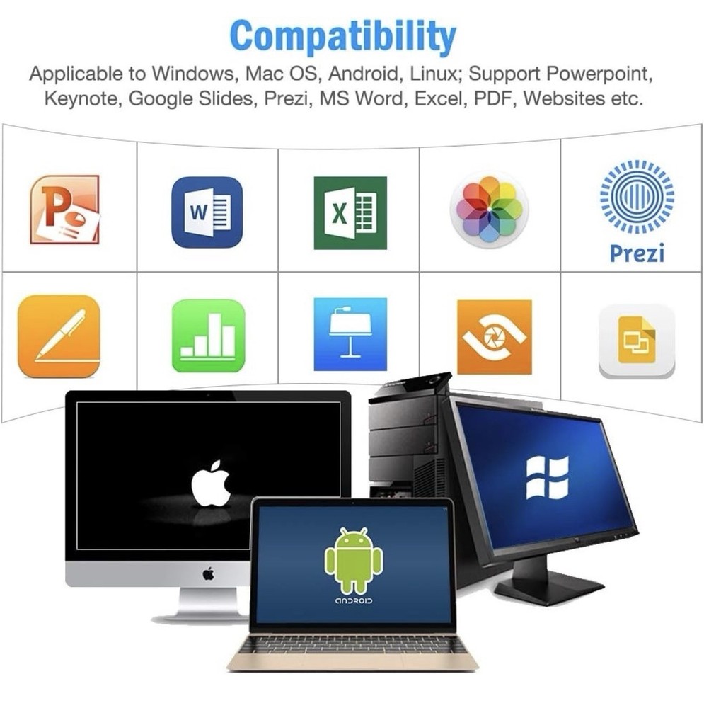 Wireless Air Mouse Presenter Laser Pointer PowerPoint Remote USB Rechargeable