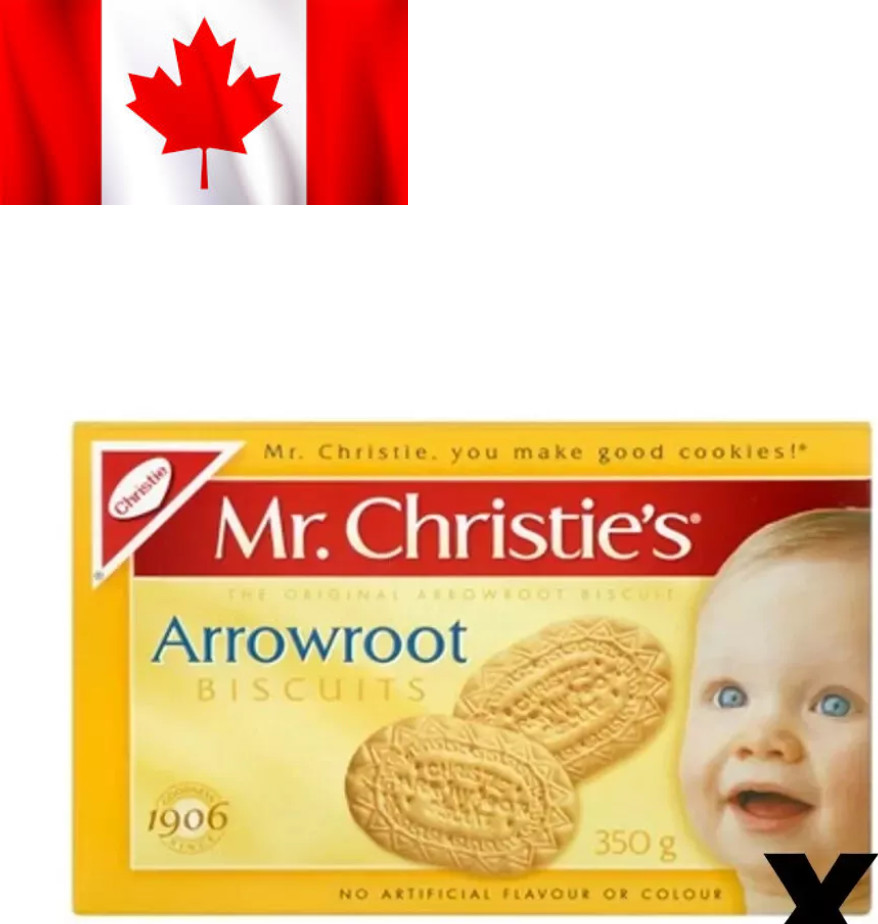 1 Box Original Arrowroot Biscuits Cookies 350g Each -From Canada - FRESH