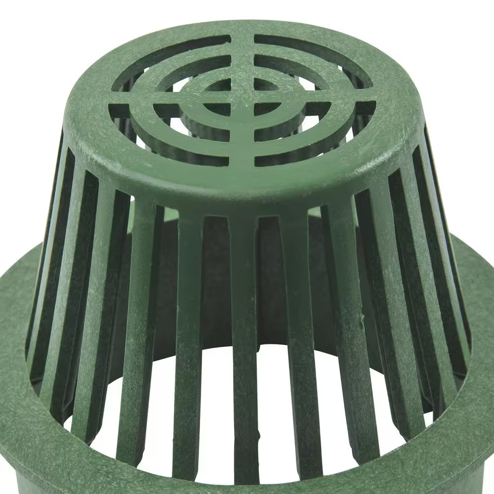 6 In. Plastic round Atrium Drainage Grate in Green