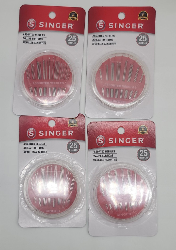4 Pack Singer Assorted Assorted Needles, 25 Ct