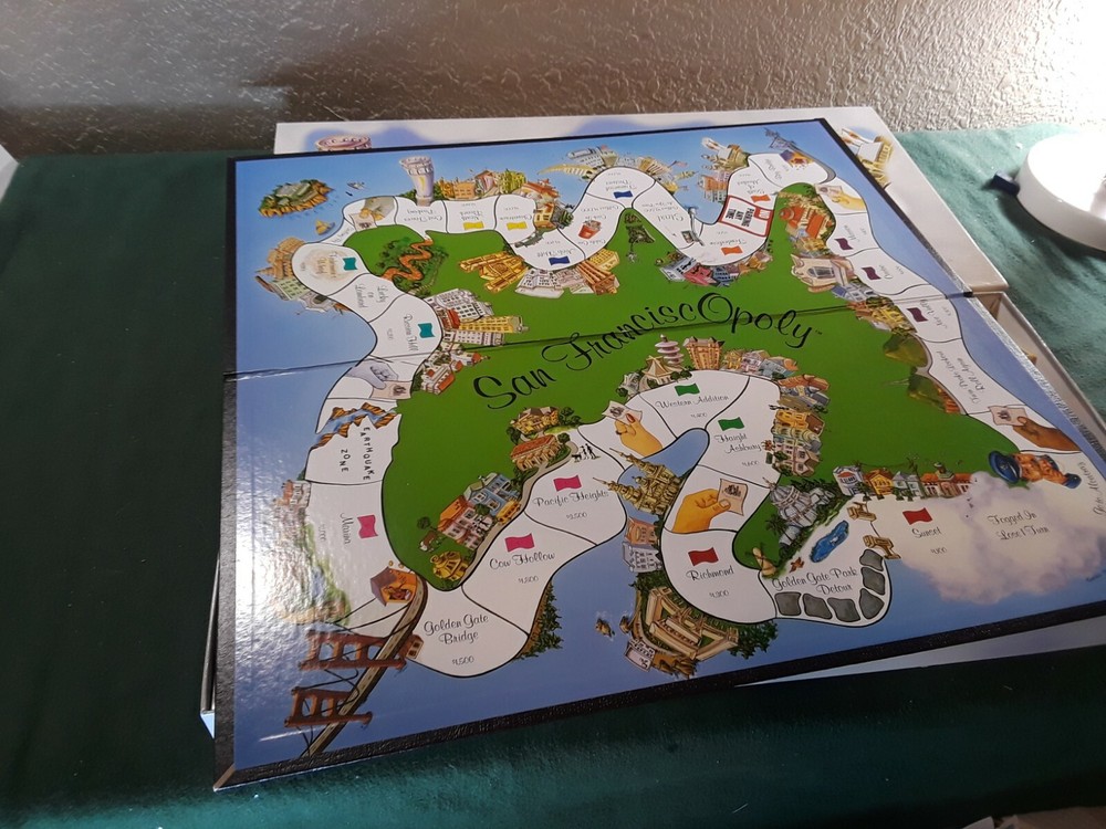 San Fransisco Opoly Vintage Board Game 1995, pre-owned,Complete
