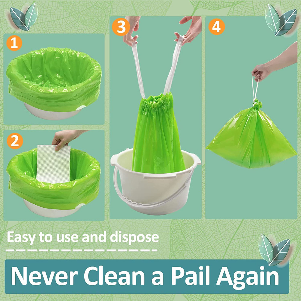 Commode Liners for Bedside Commode Vanilla Scented 100Pcs Disposable Bags Univer