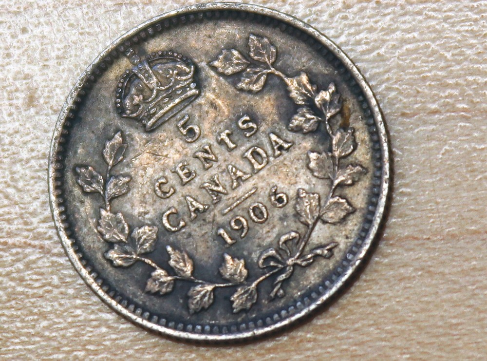 1906 Canada 5 Cents Silver