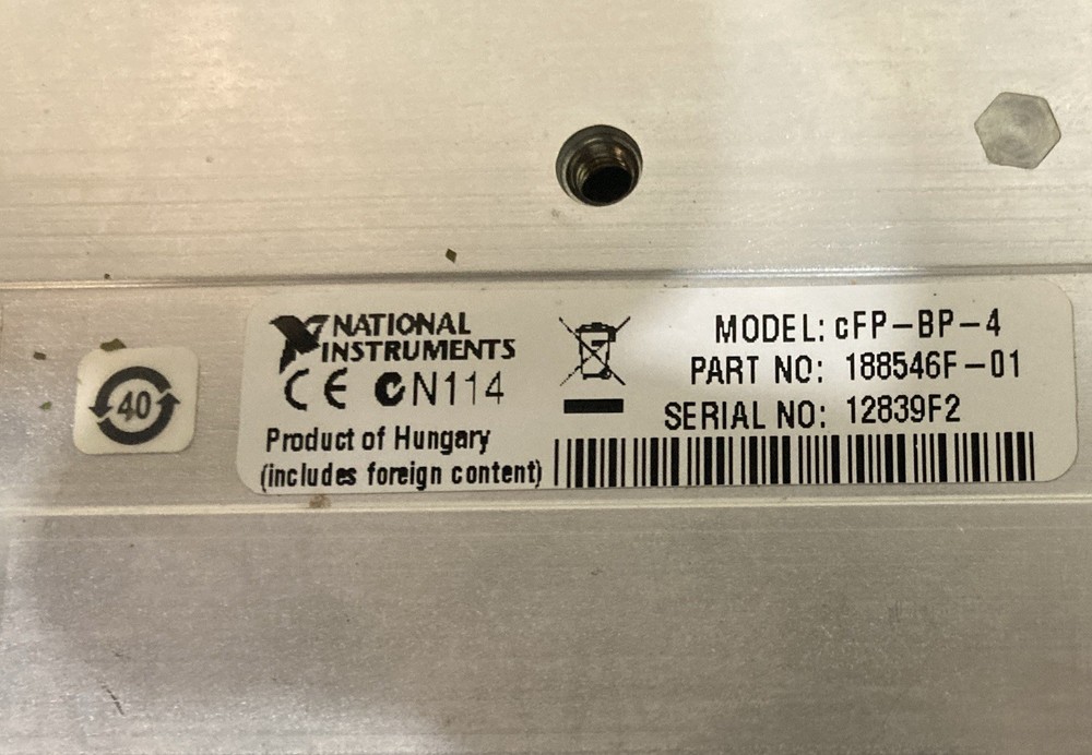 National Instruments cFP-BP-4 Compact FieldPoint 8-Slot Data Acquisition System