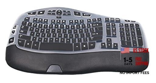 Dust-Proof Silicone Keyboard Protector Compatible for Logitech K350 MK550 Black