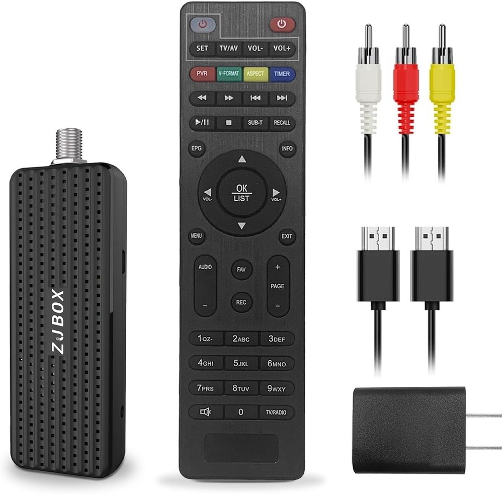 Compact Digital TV Tuner Box with Remote Control