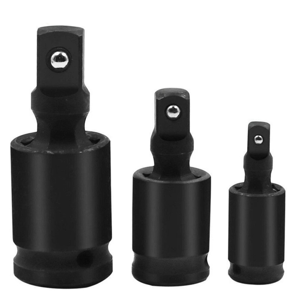 3PCS Chrome Molybdenum Impact Universal Joint Socket Set 1/4" 3/8" 1/2" Drive