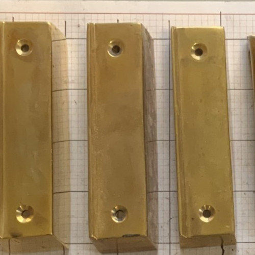 (1) 4" Cast Brass rim lock strike
