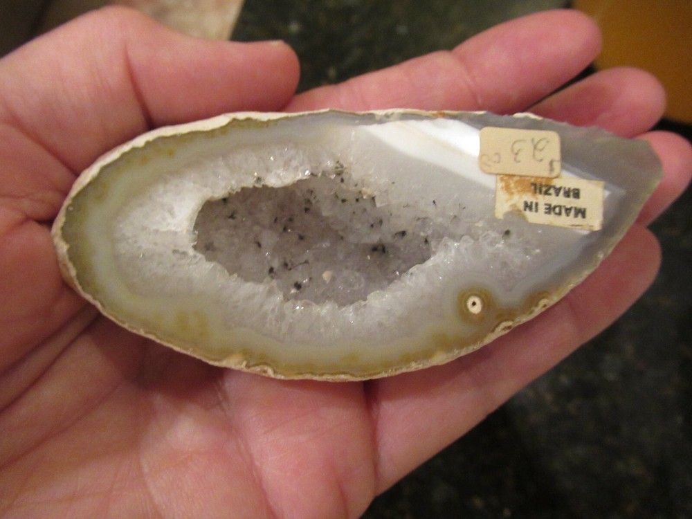 Agate Geode from Brazil Mini Sparkling Cavern NWT