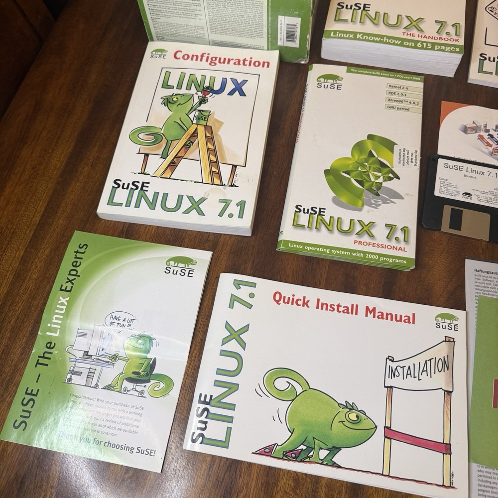 Suse Linux 7.1 Professional And Personal (CD-ROM, 2001) Big Box Vintage Software