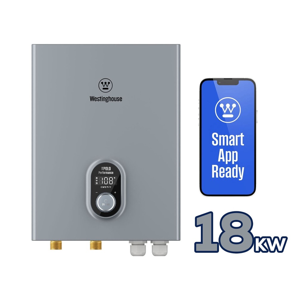 Smart WiFi Tankless Electric Water Heater - 18kW, 4.2GPM, Whole House Model
