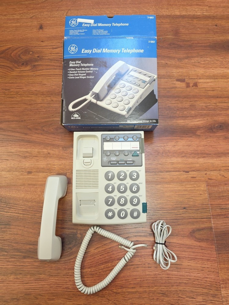 Vintage GE Easy Dial Memory Phone Model 2-9267 Large Numbers-Open Box