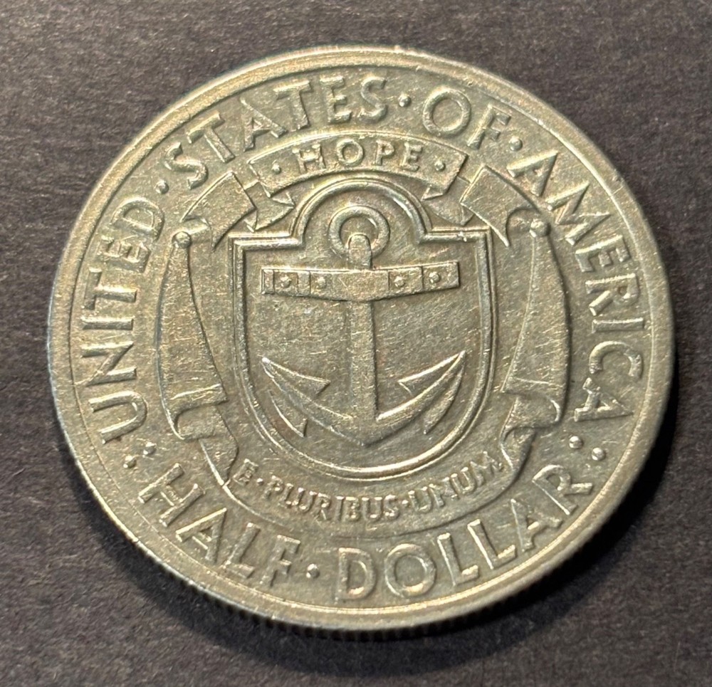 1936 Rhode Island Commemorative Half Dollar, low MS imo