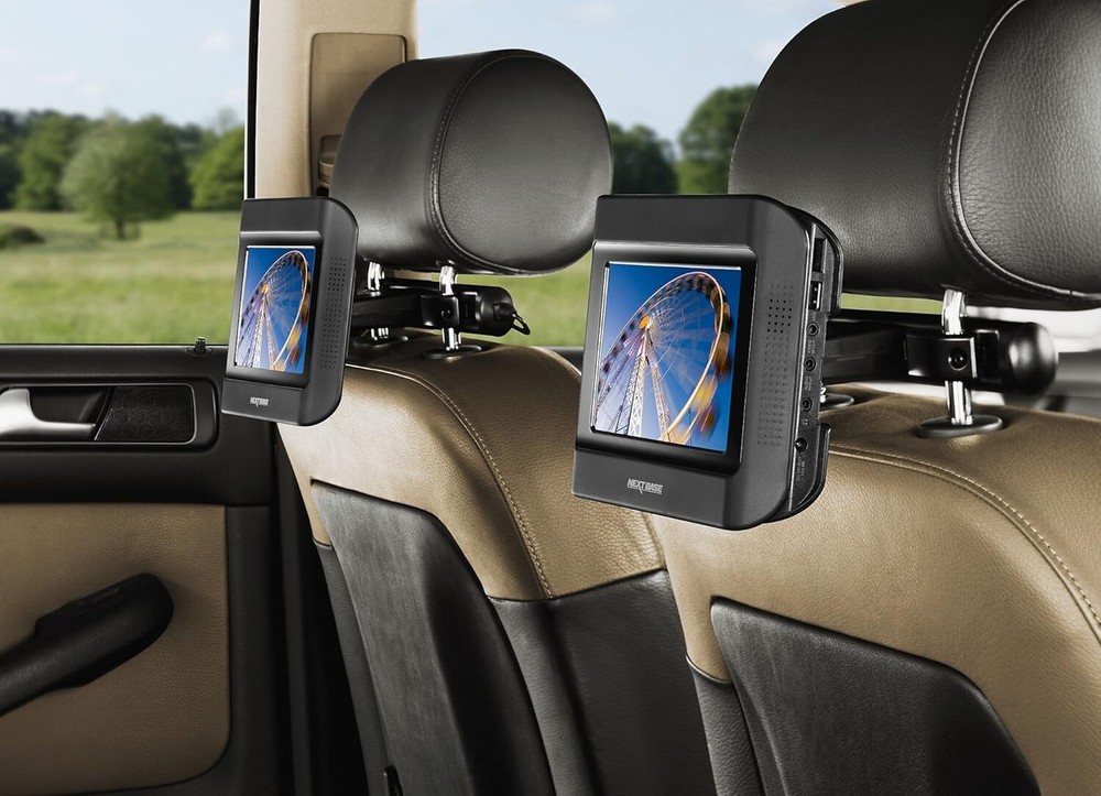 NEXTBASE Bundle: Two DVD Players + 2 Headphones + 2 Installation Mounts