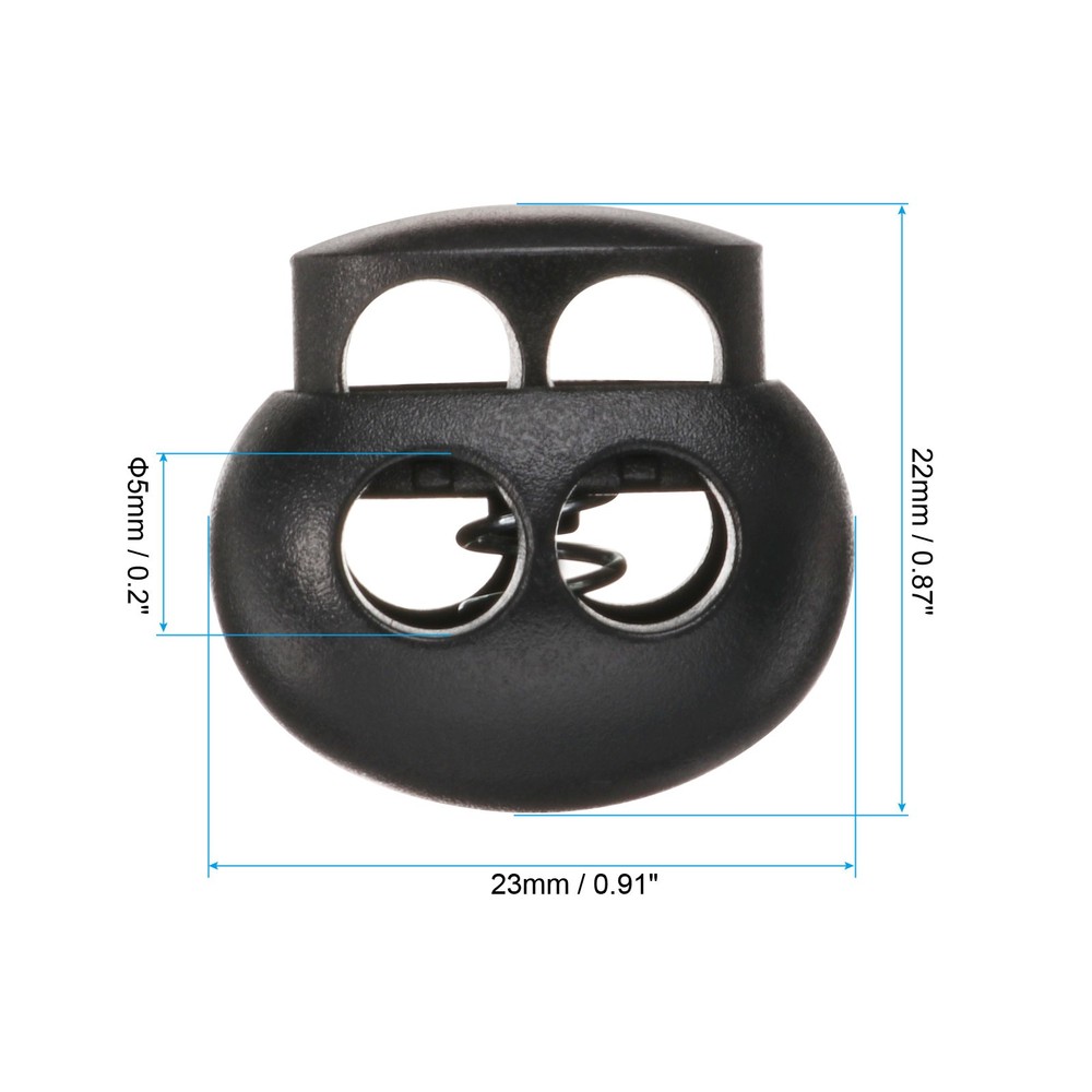12pcs, Spring Cord Lock Toggle Stopper Plastic Lock Fastener Slider Clip Double