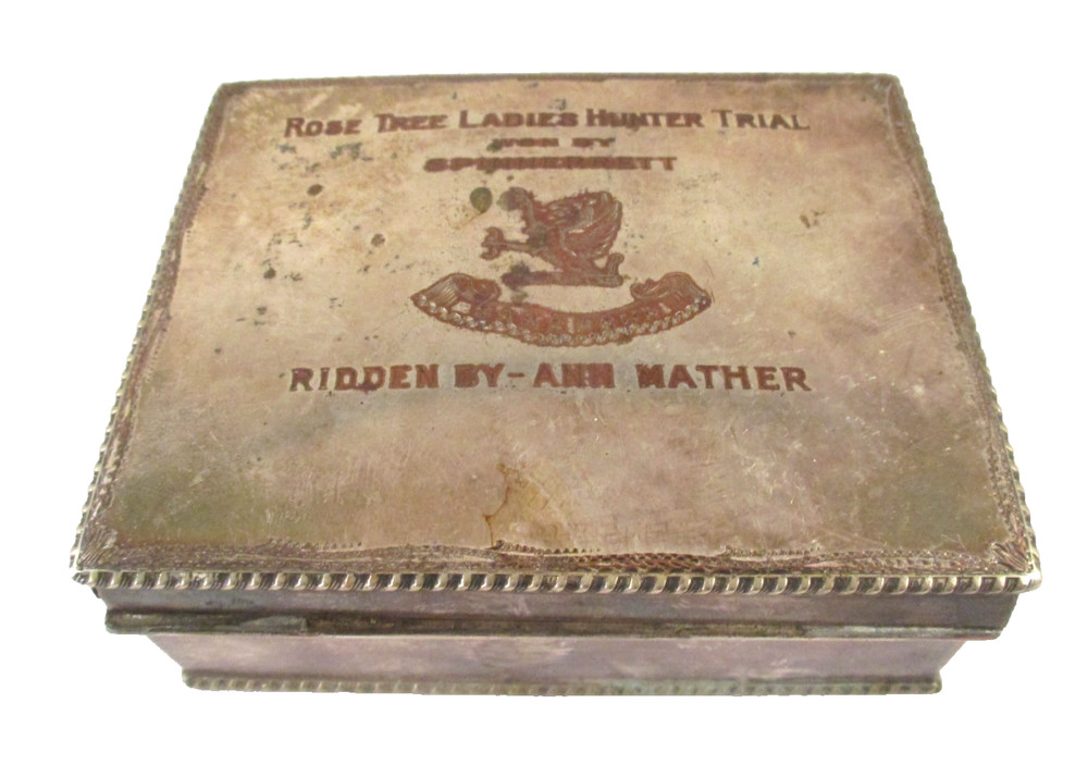 Vtg ROSE TREE LADIES HUNTER TRIAL Won By Spinnerrett TROPHY SILVERPLATE BOX