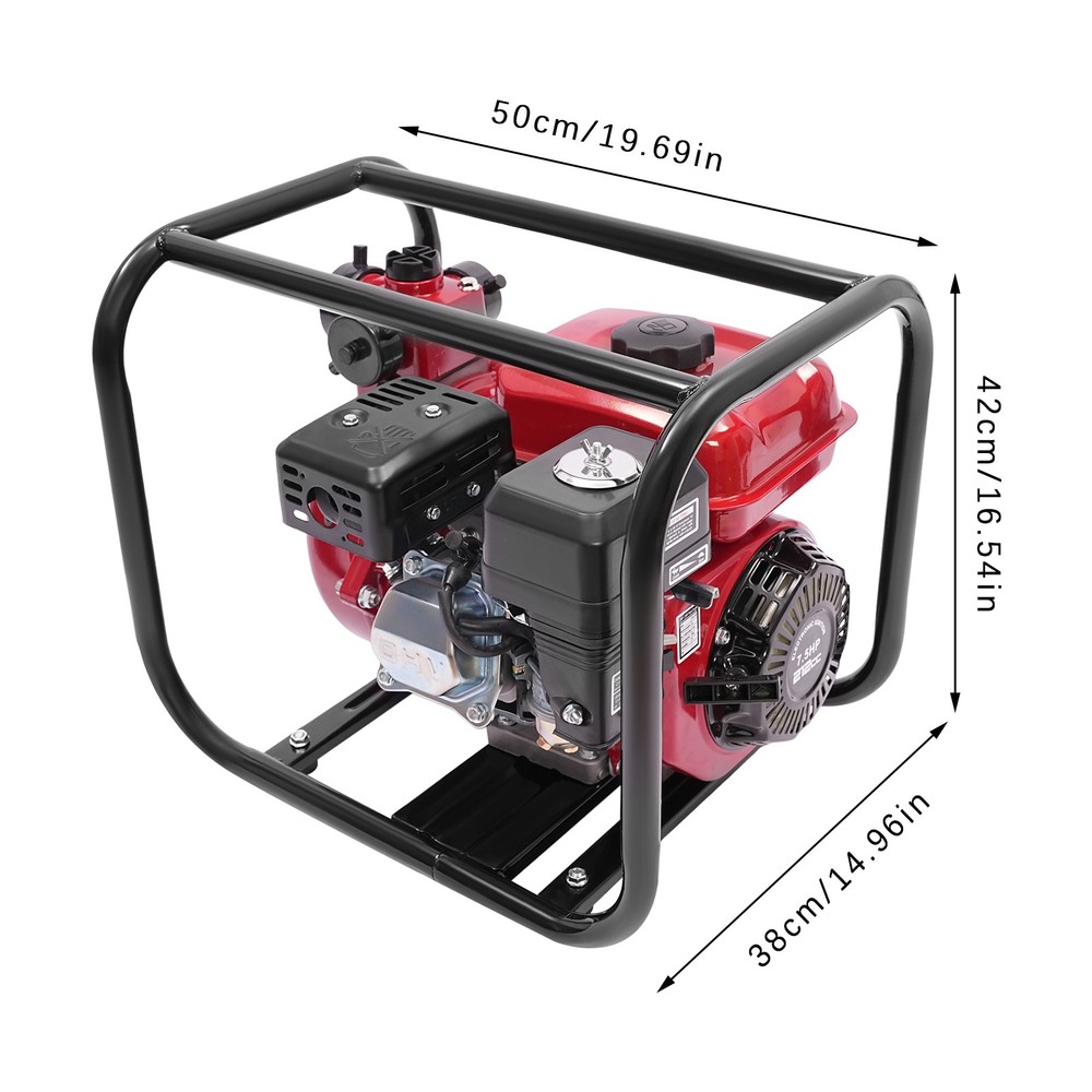 4-Stroke Water Pump irrigation Pump w/ Water Pipe Pull Start 1659.79 ft³/h