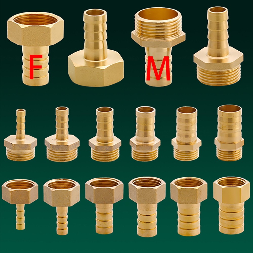 Brass Joint 1/8" 1/4" 1/2" 3/4" 1" to 2" BSP Male/Female Thread Hose Barb Tail