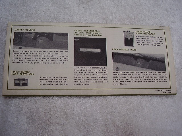 1969 BUICK ACCESSORIES FOLDER ORIGINAL