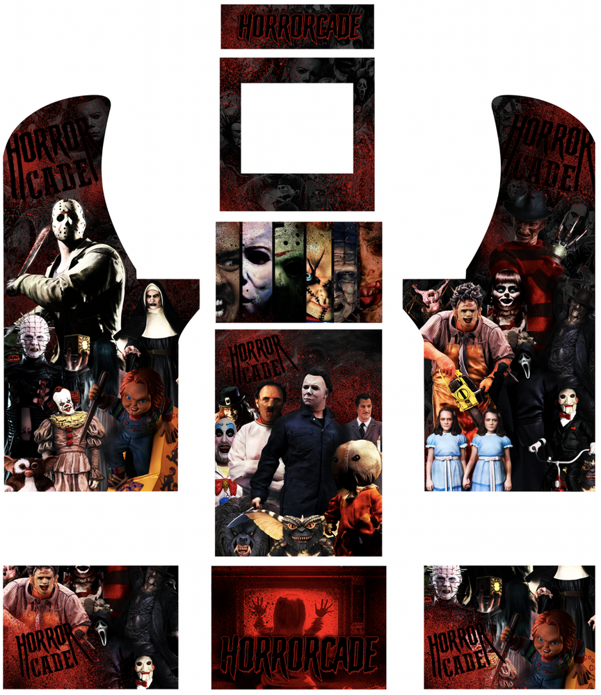 Horrorcade Custom Arcade 1Up Custom Graphic Kit