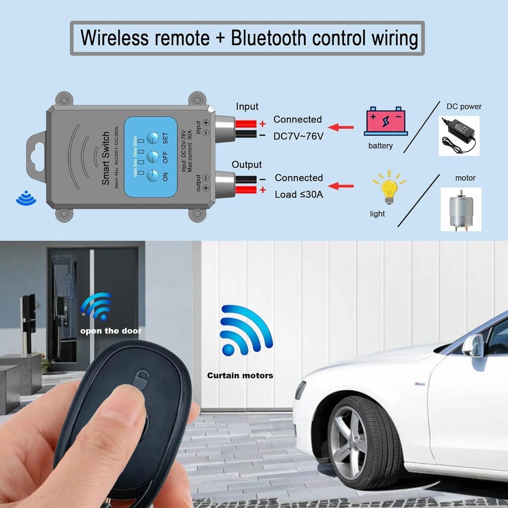 DC12V Wireless Remote Switch,Bluetooth Remote Control Switch DC12-76V,High Po...