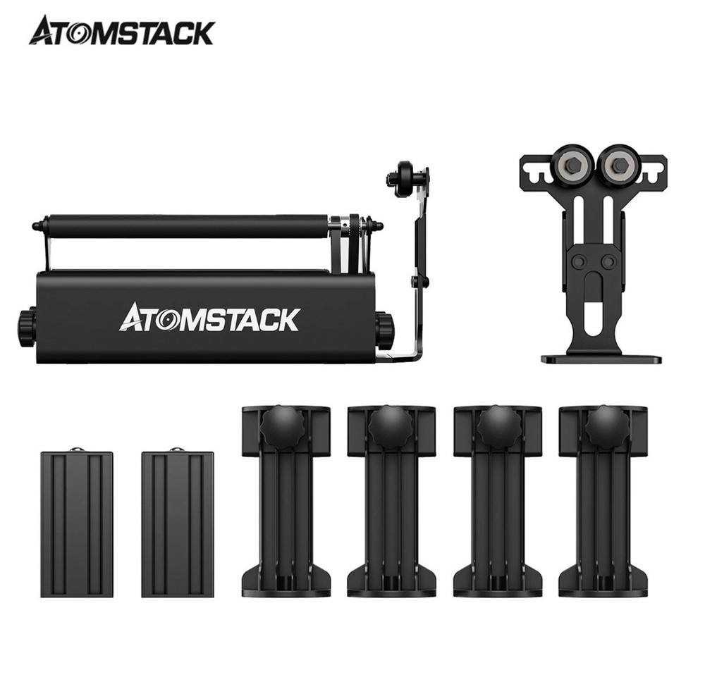 ATOMSTACK R3 Rotary Roller Module Compatible W/ 95% Laser Engraving Machine NEW