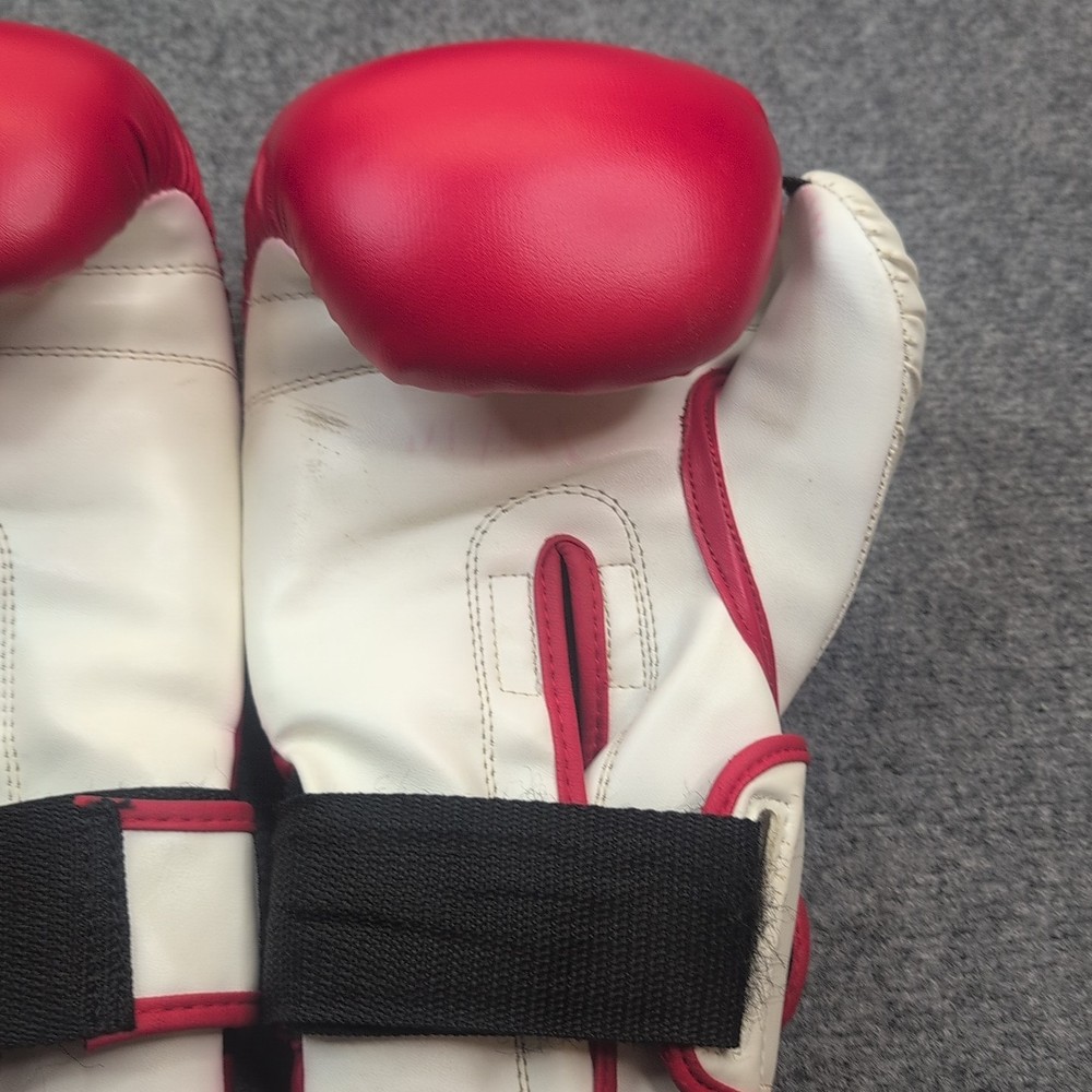 Flurry Boxing Gloves 14oz Red White Training Sparring Hook Loop Closure