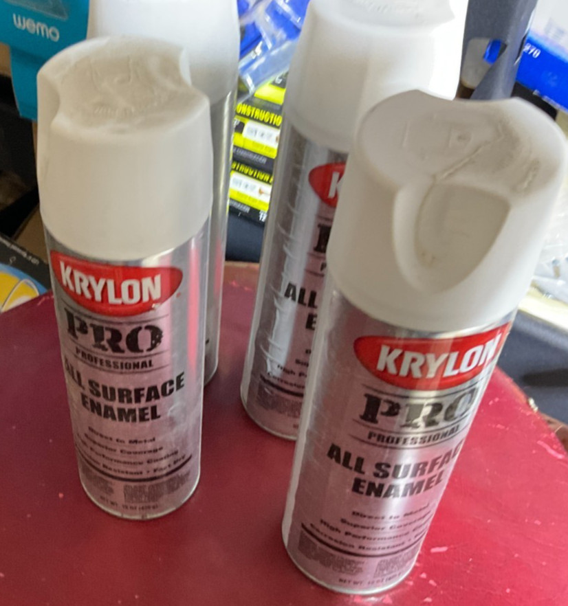 4PACK Krylon Professional All Surface Enamel Semi Gloss White 15oz