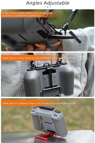 Remote Controller Handle Mount & Lanyard Neck Strap for DJI Mini 4 Pro, Air 3, M