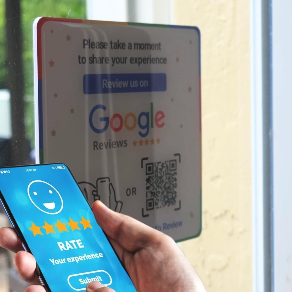 Dual-Function NFC Epoxy Plate for Google Reviews - No Subscription Required
