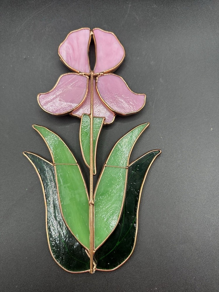 Pink Iris Sun Catcher No Hanger