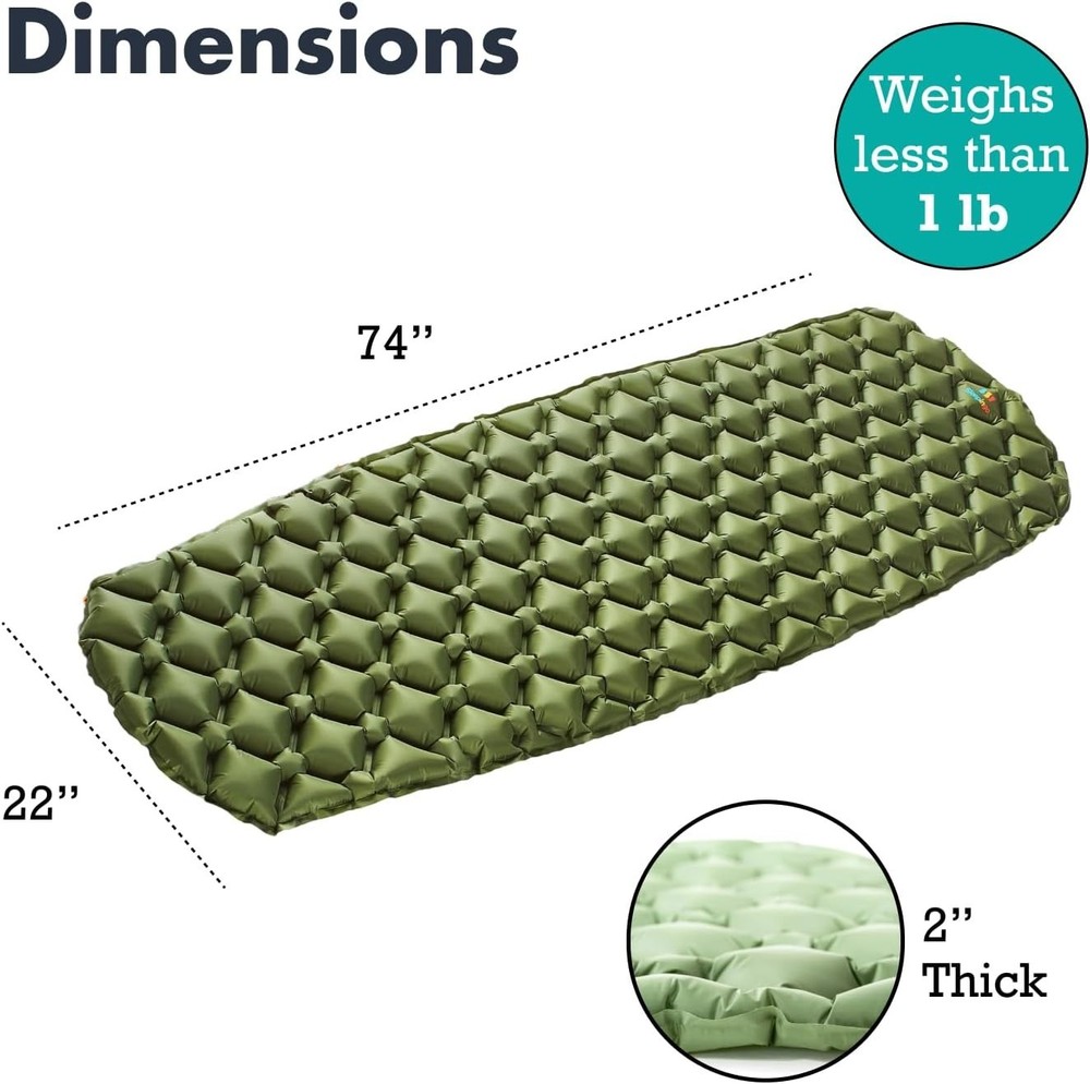 Inflatable Camping Sleeping Pad - Lightweight, Waterproof, and Easily Packable