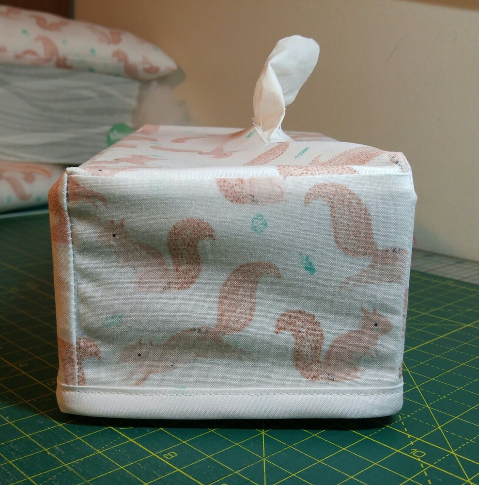 Squirrels in Pine Grove Tissue Box Cover Handmade