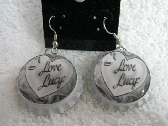 Bottle Cap Image Earrings ~ Handcrafted ~ **Gift Idea ~ Lucy