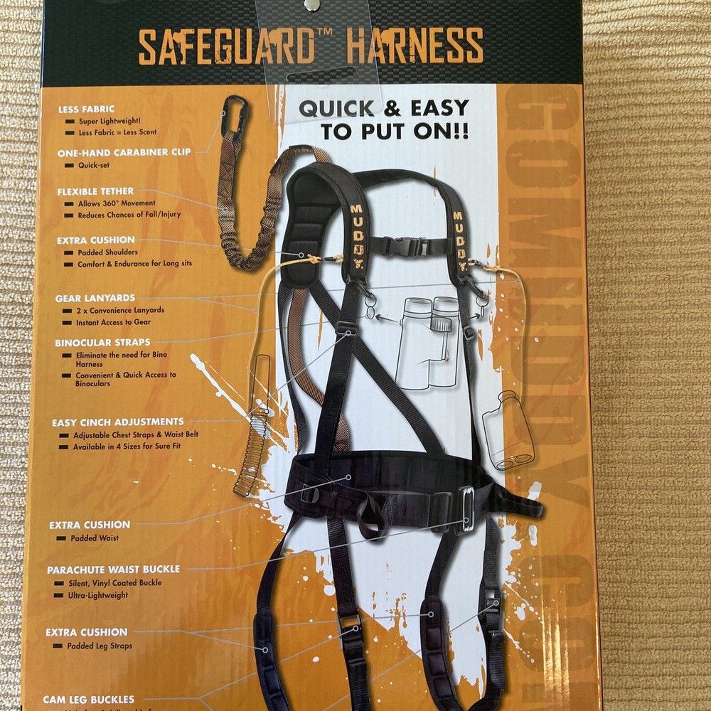 Muddy Hunting Tree Stand Safety Systems Lightweight Padded Quick-Release-X-LARGE