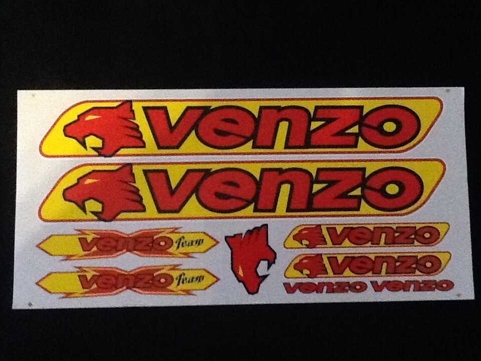 Venzo Stickers  Set Red, Black & Yellow.