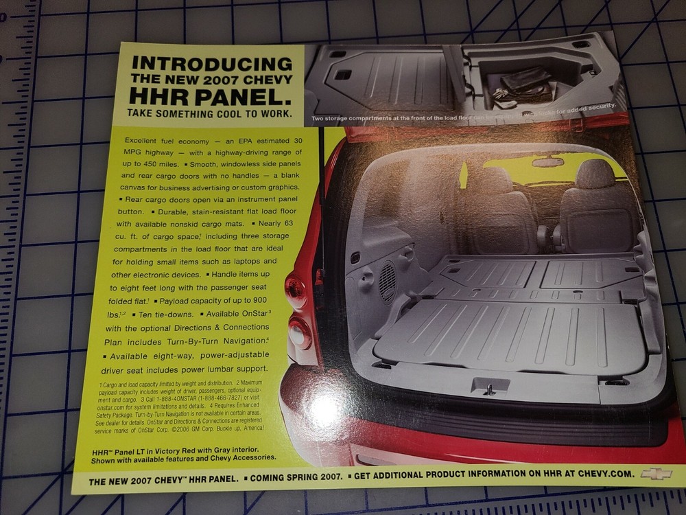 2007 Chevrolet HHR Panel Brochure Sheet Original