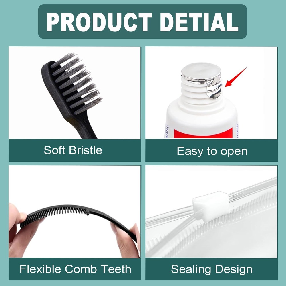 20 Sets Personal Hygiene Kit Bulk, Disposable Toothbrushes with Toothpaste, C...