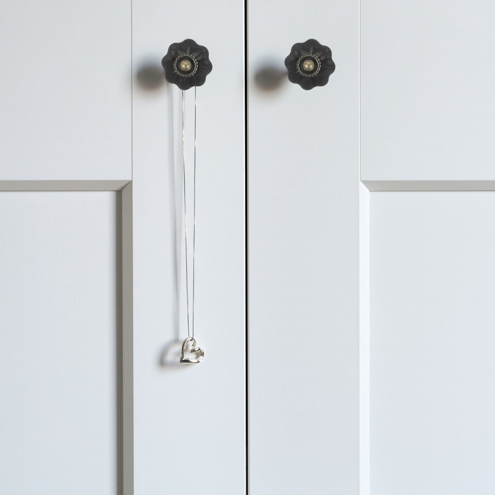 6 Packs Ceramic Knobs, Pumpkin Ceramic Cabinet Drawer Knobs, Black